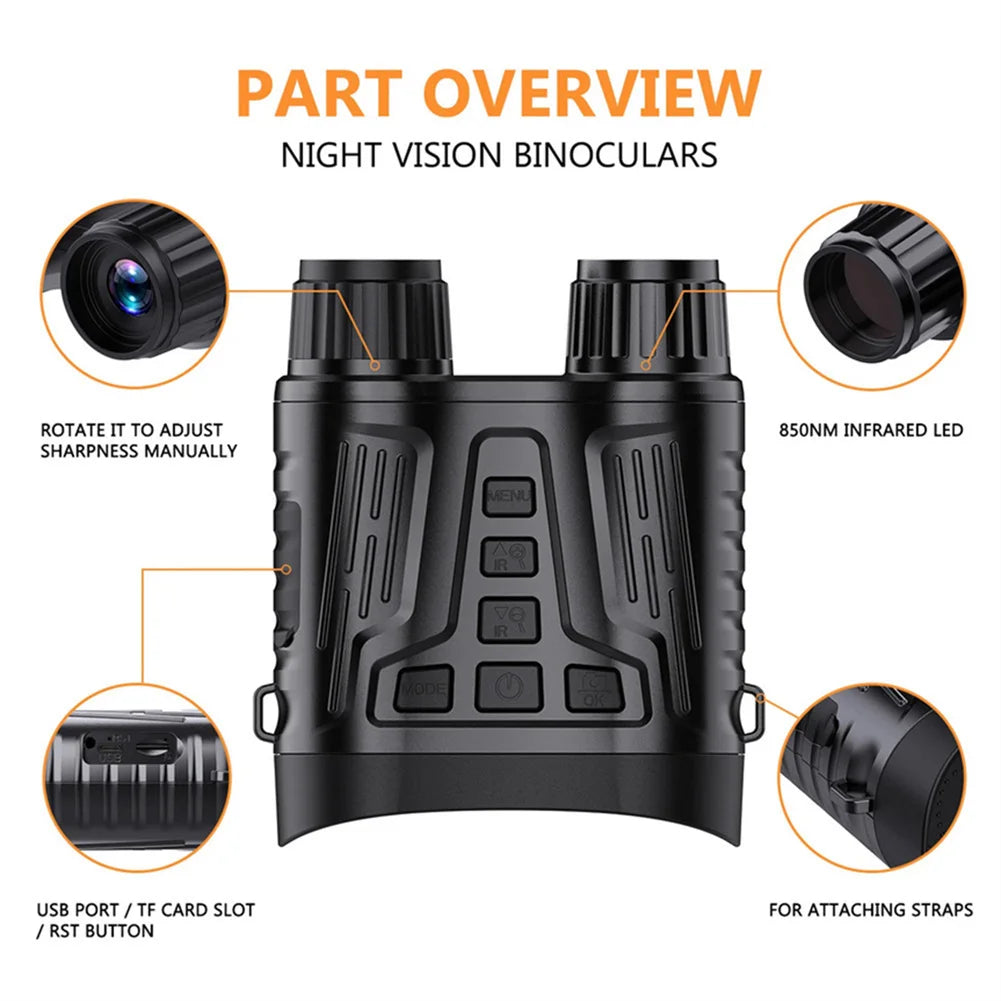 4K Digital Night Vision Goggles Binoculars Rechargeable Night Vision Goggles With 3.2 Inch Large Screen 8X Digital Zoom For Hunting