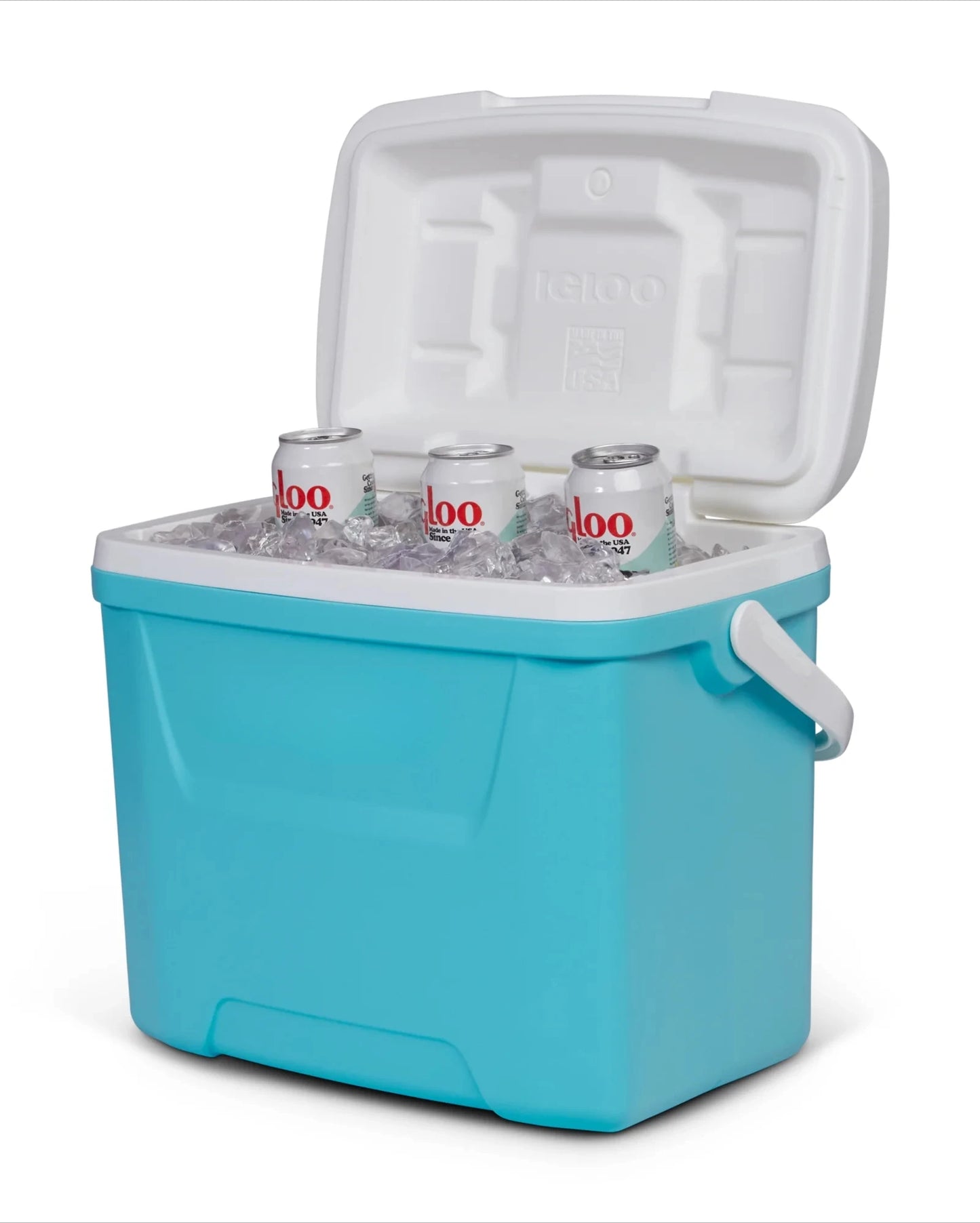 28 QT Outdoor Picnic Camping Cooler with Swing Away Handle for One Hand Carrying Ideal for Picnic Camping and Parties