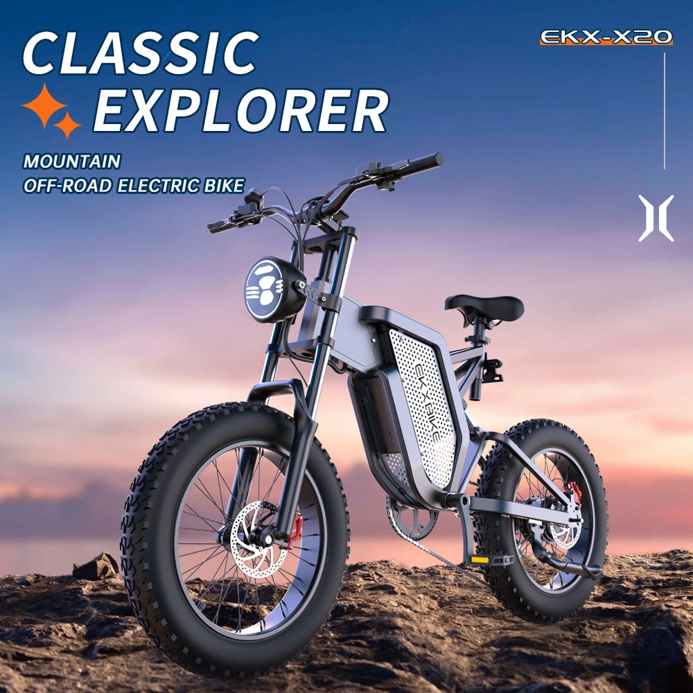 EKX X20 Electric Bike 2000W Motor 48V 35AH Lithium Battery Max Speed 55kmh Mountainous Fat Tire 20 x 4.0