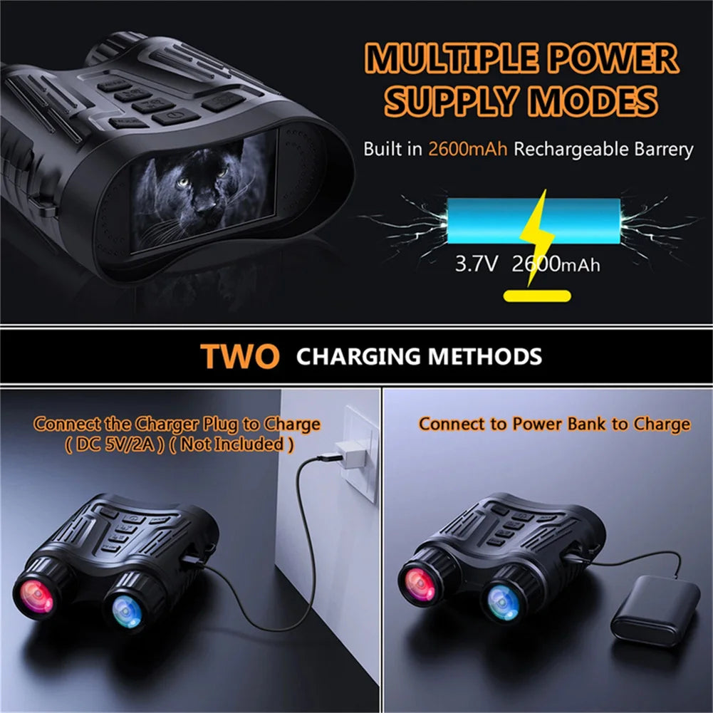 4K Digital Night Vision Goggles Binoculars Rechargeable Night Vision Goggles With 3.2 Inch Large Screen 8X Digital Zoom For Hunting