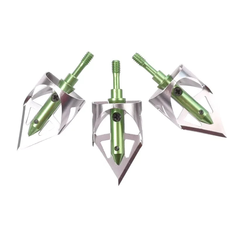 3 Pieces Hunting Broadheads 360 Cutting Archery Broadhead 100 Grain Screw-in Arrow Tip