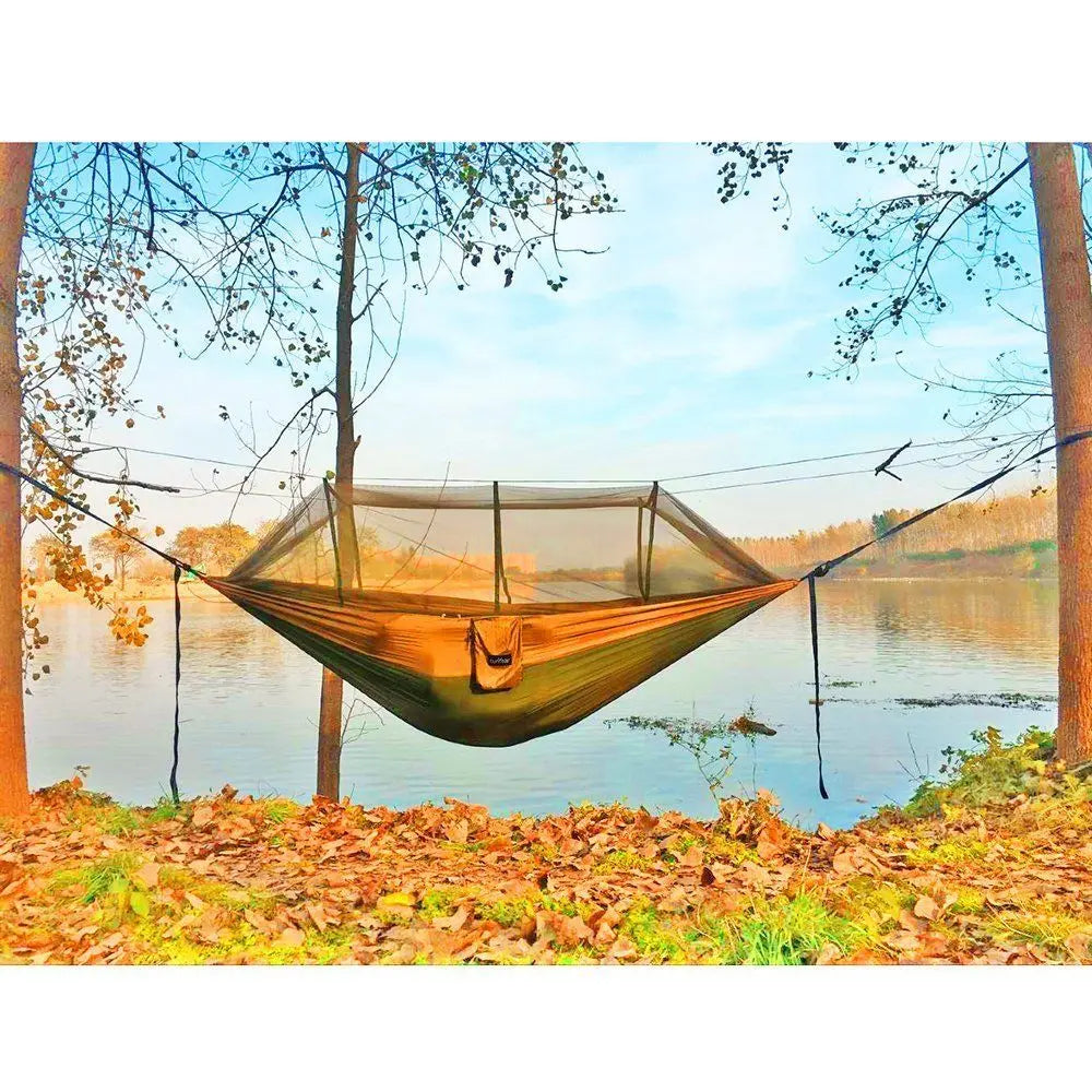 Camping Hammock With Mosquito Net Portable Double Hammock Tent for Two People With Straps Outdoor Garden Hammocks