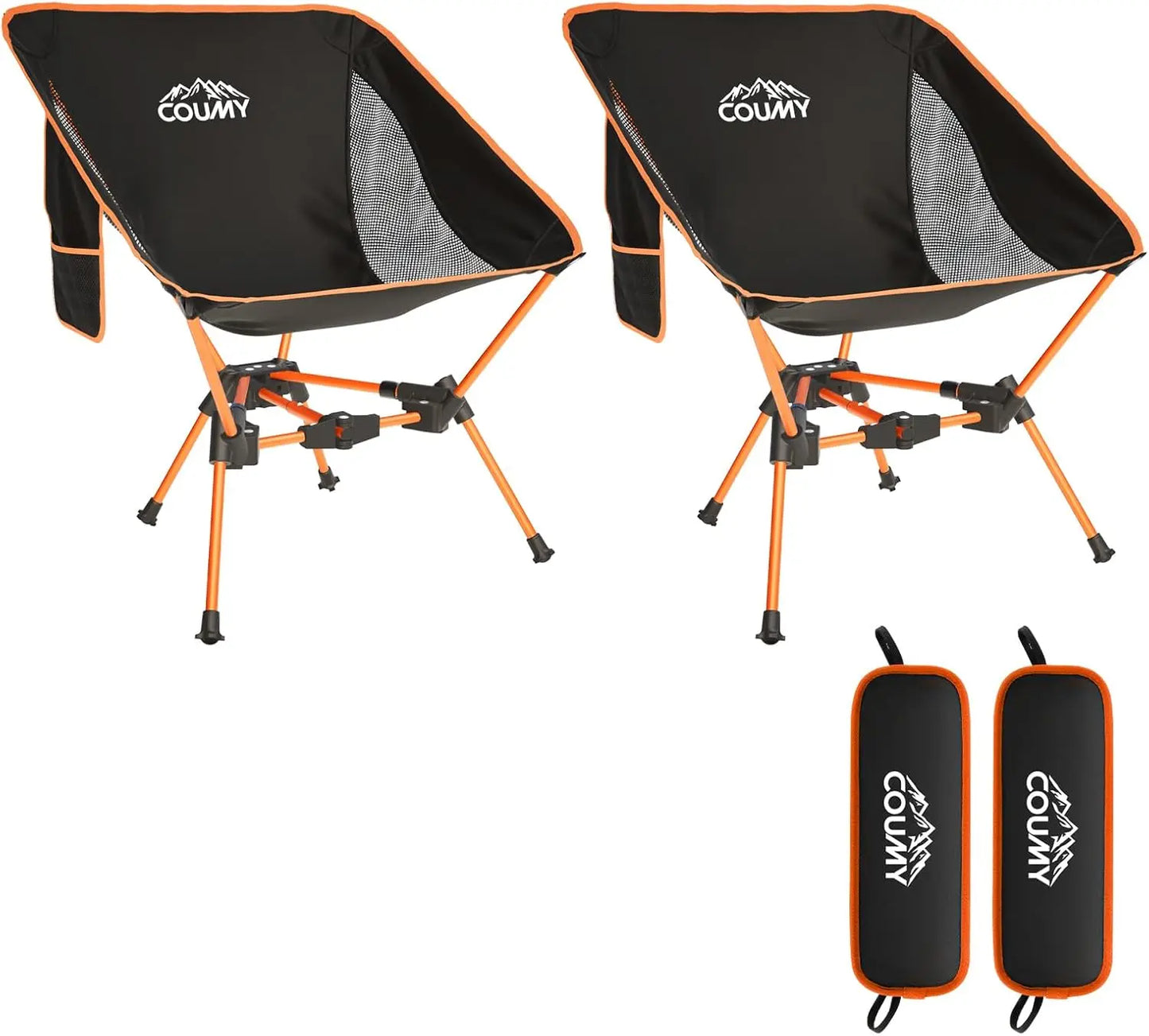 2 Pack Ultralight Portable Camping Chair Folding Backpacking Chair with Side Pockets Lightweight Lawn Chair