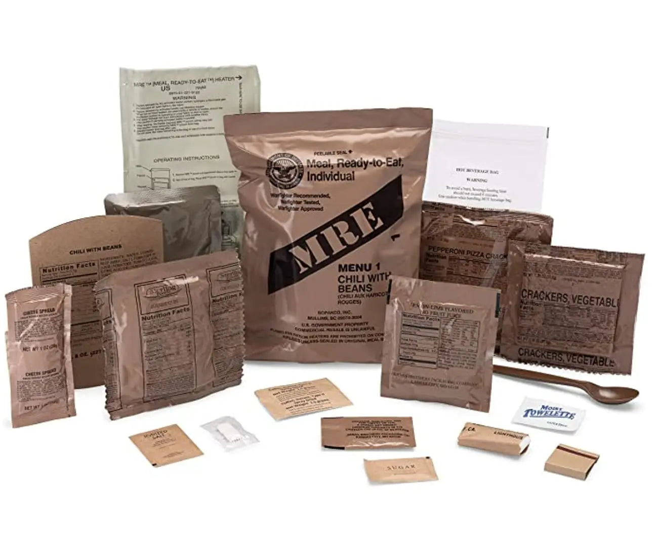 24 Count US Military Surplus MRE Meals Ready to Eat 2021 Inspect A and B Case Bundle Menus 1 to 24