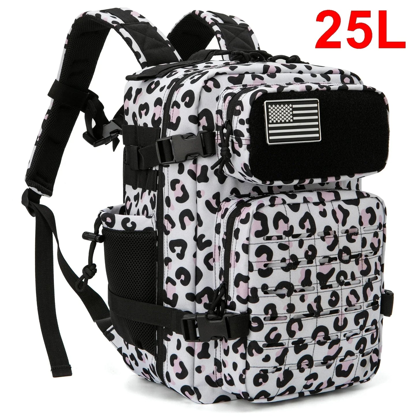 25L Gym Tactical Backpack for Men Survival Laser Cut Molle Daypack Small Bug Out Bag Hunting Rucksack with Dual Cup Holders
