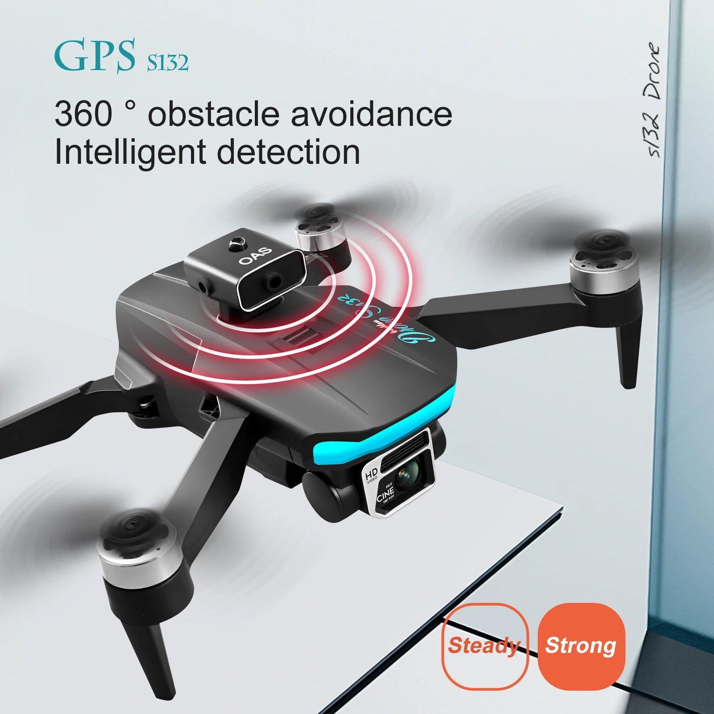 2025 New GPS Quadcopter UAV Drone Dual HD Cameras Brushless Motor Intelligent Obstacle Avoidance One Key Return for Adults