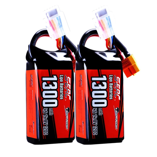 2 Packs Sunpadow 14.8V 4S Lipo Battery 1100mAh 1300mAh 1500mAh 120C Soft Pack with XT60 Plug for RC FPV Quadcopter Drone Airplane