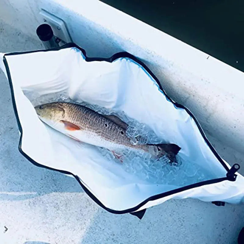 Insulated Fish Cooler Bag Kayak Kill Bag with Drain Plug for Beach Surf Tackle Storage Perfect Leakproof for Sea Lake River Fishing