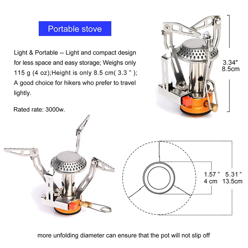 Widesea Camping Cookware Set Portable Outdoor Cooking Equipment Burner Stove Folding Knife Fork Pot Suit for Travel and Tourism