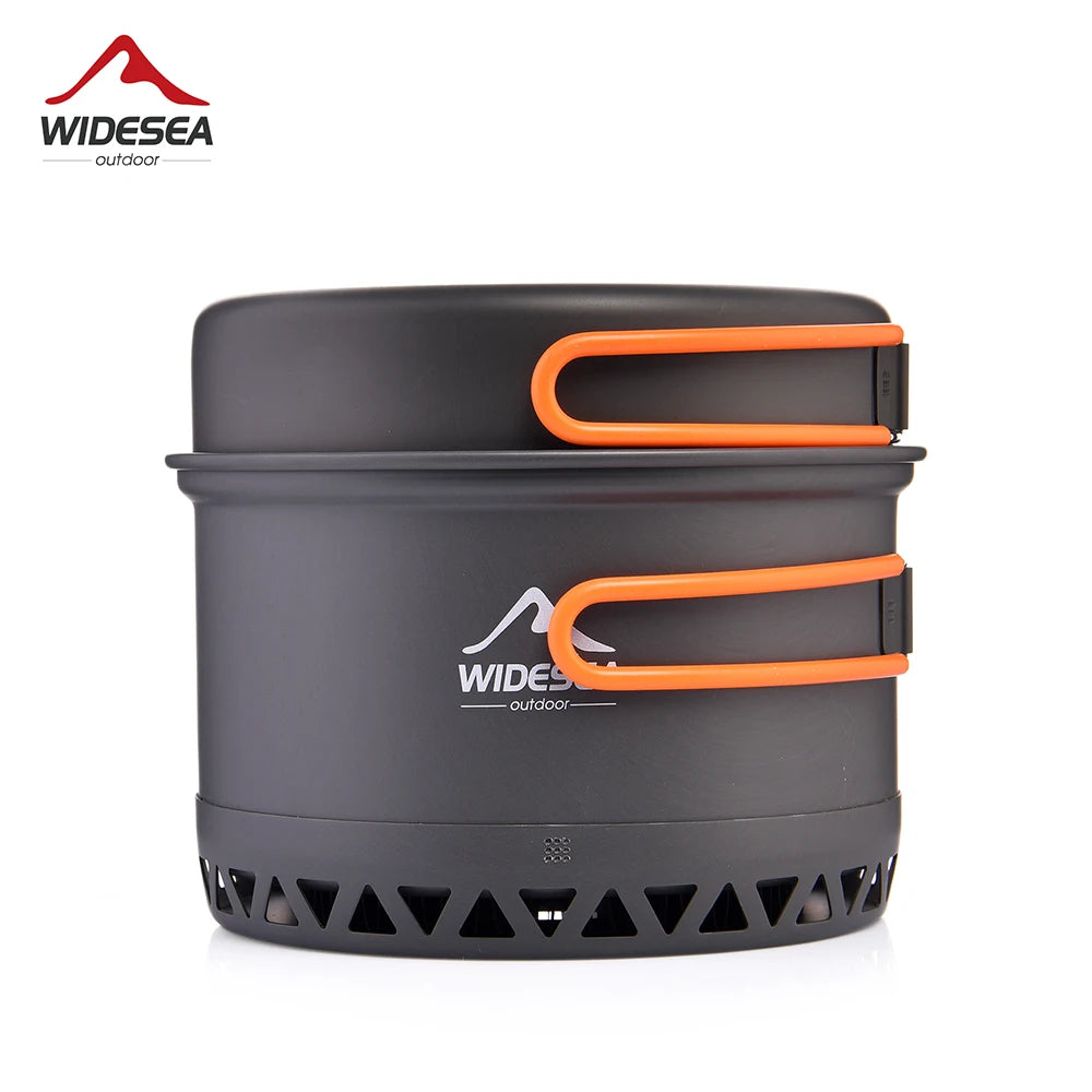 Widesea Camping Cookware Set 1.3L 2.3L Outdoor Cooking Pot Kettle Travel Tableware Utensils