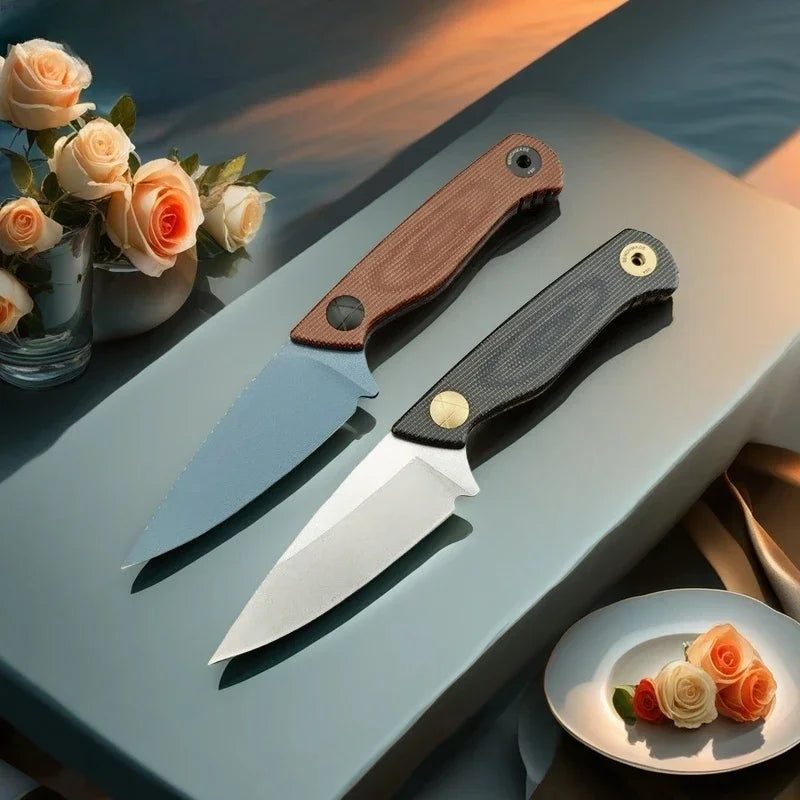 Straight BM 203BT Tactical Knife D2 Blade Linen Handle Portable Outdoor Camping Knife Gifts for Men
