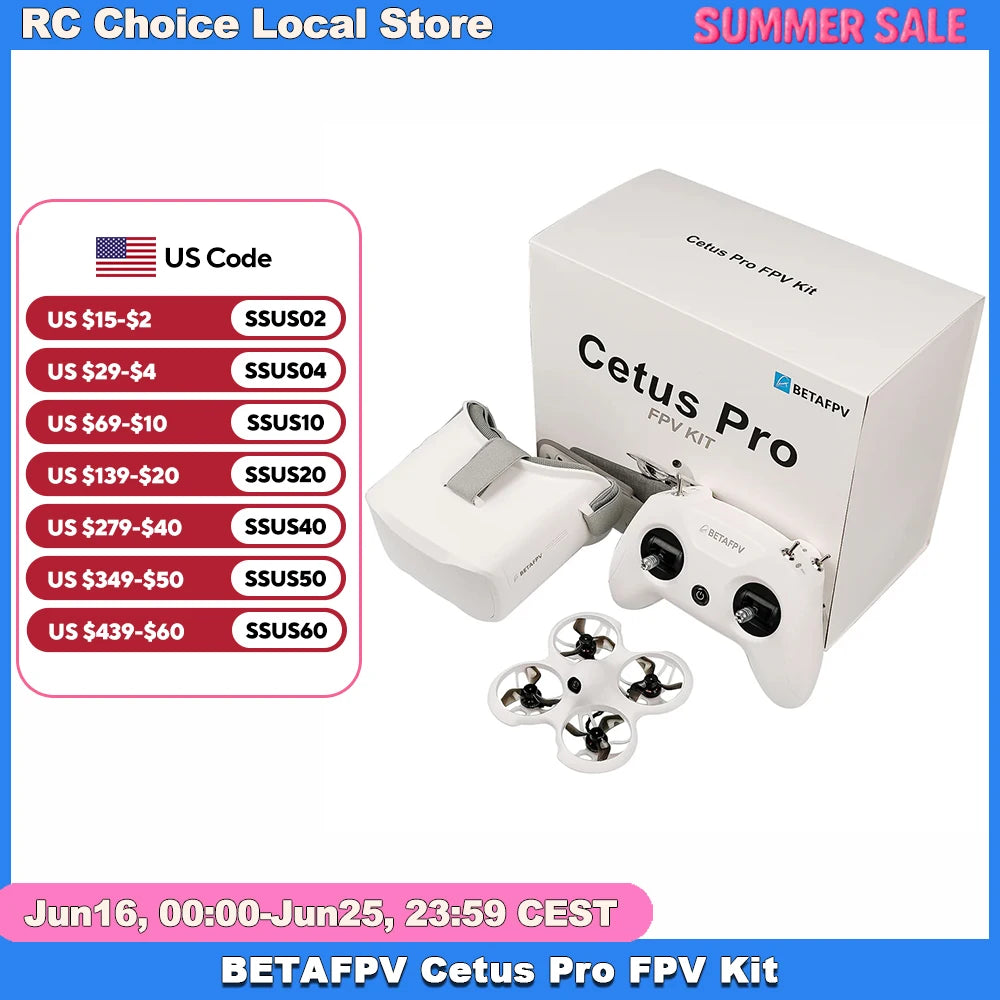 Betafpv Cetus Pro Fpv Kit Remote Drone Vr02 Goggles 5.8G Transmitter For Frsky Brushless Rc Drones Outdoor Toy