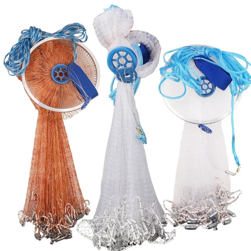 Cast Net Fishing Net with Sinker and Without Sinker Outdoor Throw Catch Tool USA