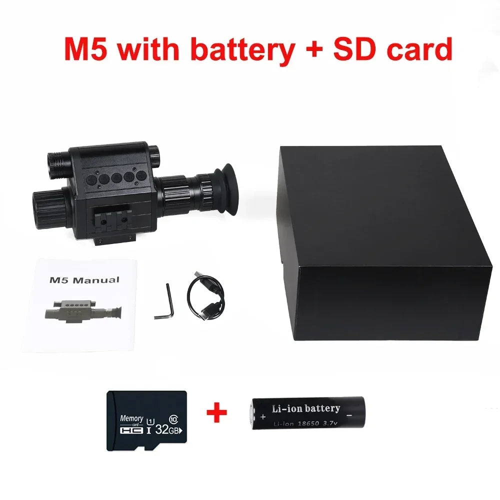 M5 Digital Riflescope Night Vision Scope Sight Infrared Monocular 1080P Video Photo Recording All In One for Hunting Surveillance