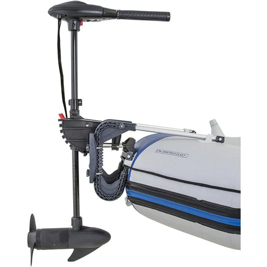 INTEX 68631E Transom Trolling Motor:Easy to Attach,Built-In Battery Meter,Weed Escape Mode,Suitable for Freshwater and Saltwater