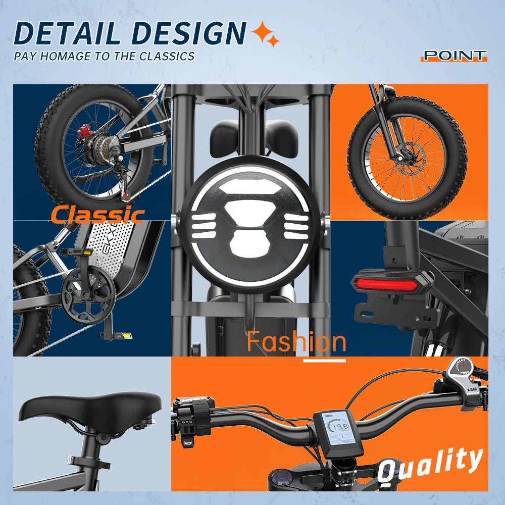 EKX X20 Electric Bike 2000W Motor 48V 35AH Lithium Battery Max Speed 55kmh Mountainous Fat Tire 20 x 4.0