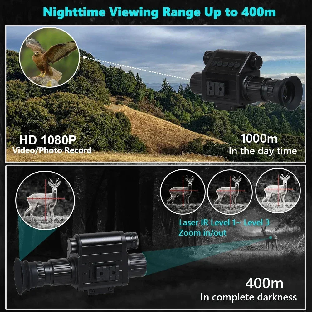 M5 Digital Riflescope Night Vision Scope Sight Infrared Monocular 1080P Video Photo Recording All In One for Hunting Surveillance