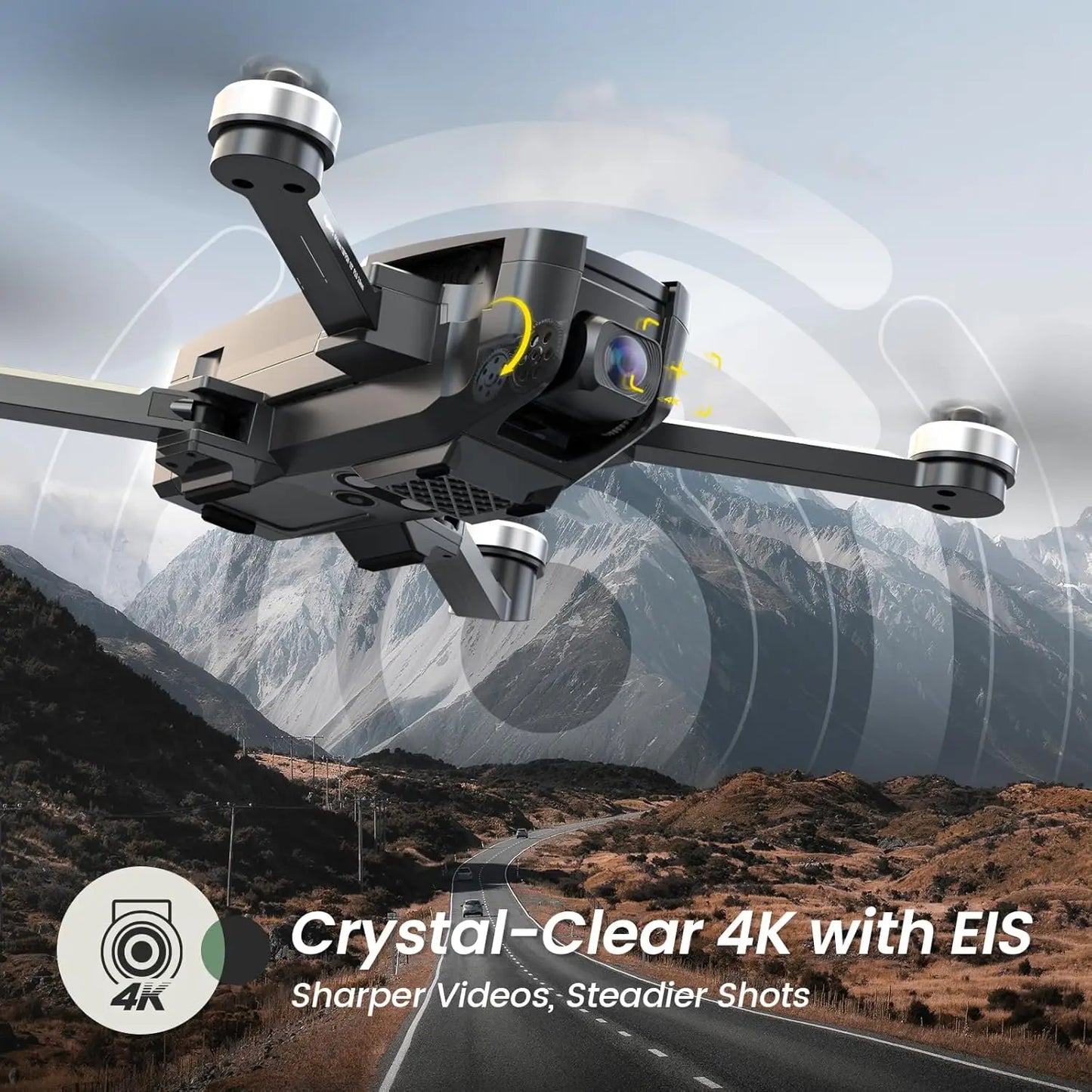 Holy Stone HS720E 4K Drone with Remote ID 46 Minute Flight Time 5GHz FPV 130 Degree FOV 4K 30FPS Brushless Auto Return Follow GPS