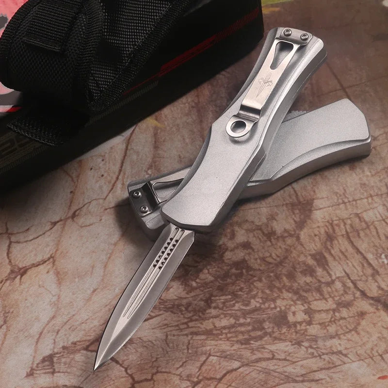 Micro Hera Assisted Folding Knife Silver 440C Steel Blade Outdoor EDC Knife