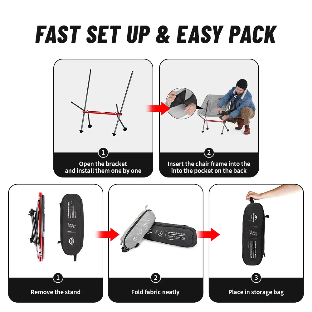 Naturehike Ultralight Folding Camping Chair YL05 YL06 Outdoor Picnic Beach Fishing Chair