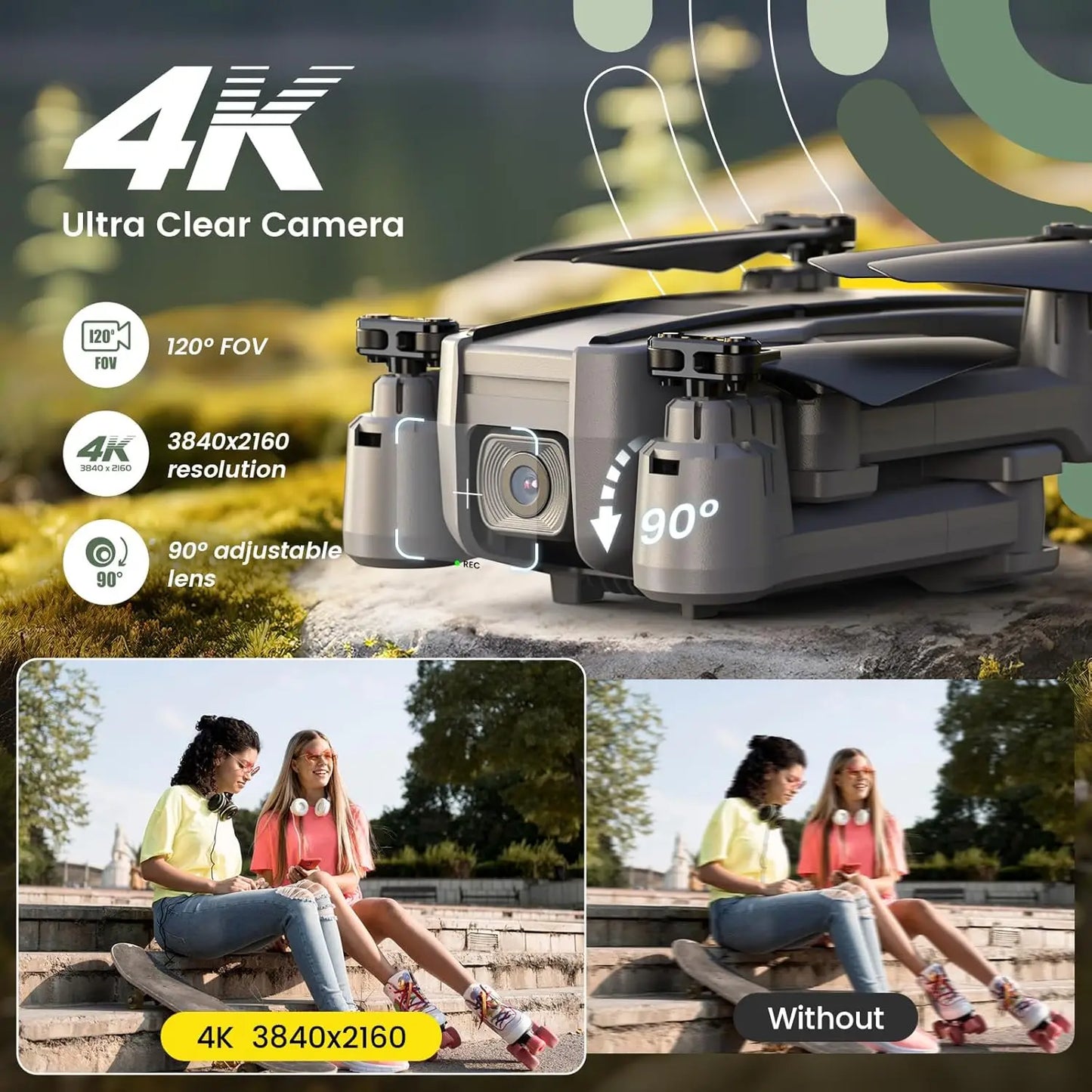 Holy Stone HS440D 4K GPS Drone with 20 Minute Flight Time Follow Me Mode 5G FPV Foldable Design Under 249g