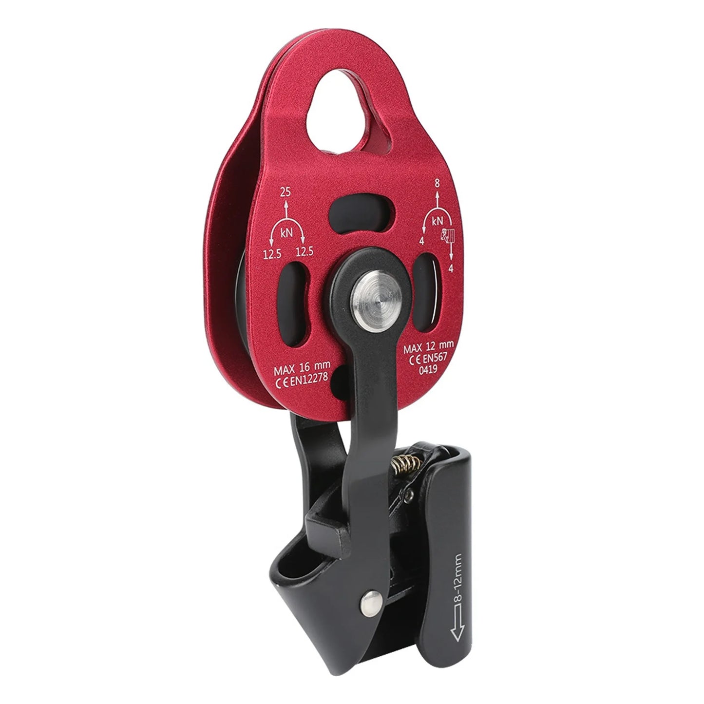 4KN Aluminium Heavy Duty Single Swivel Rope Pulley Block for 8 to 12mm Rope Climbing