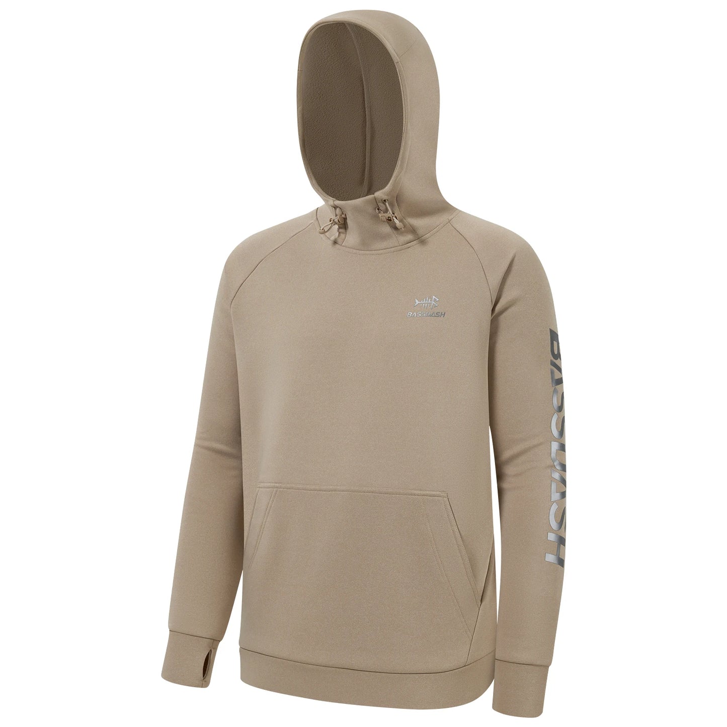 BASSDASH Men’s Fleece Lined Fishing Hoodie Water Resistant Performance Pullover Sweatshirt Stretchy Hunting Workout Sweatshirt