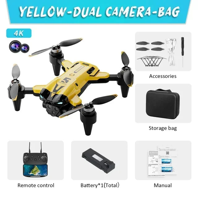 M5 Drone 4K Professional HD Dual Camera 5G Wifi Obstacle Avoidance Brushless Motor Foldable Quadcopter RC Distance Toys Gift