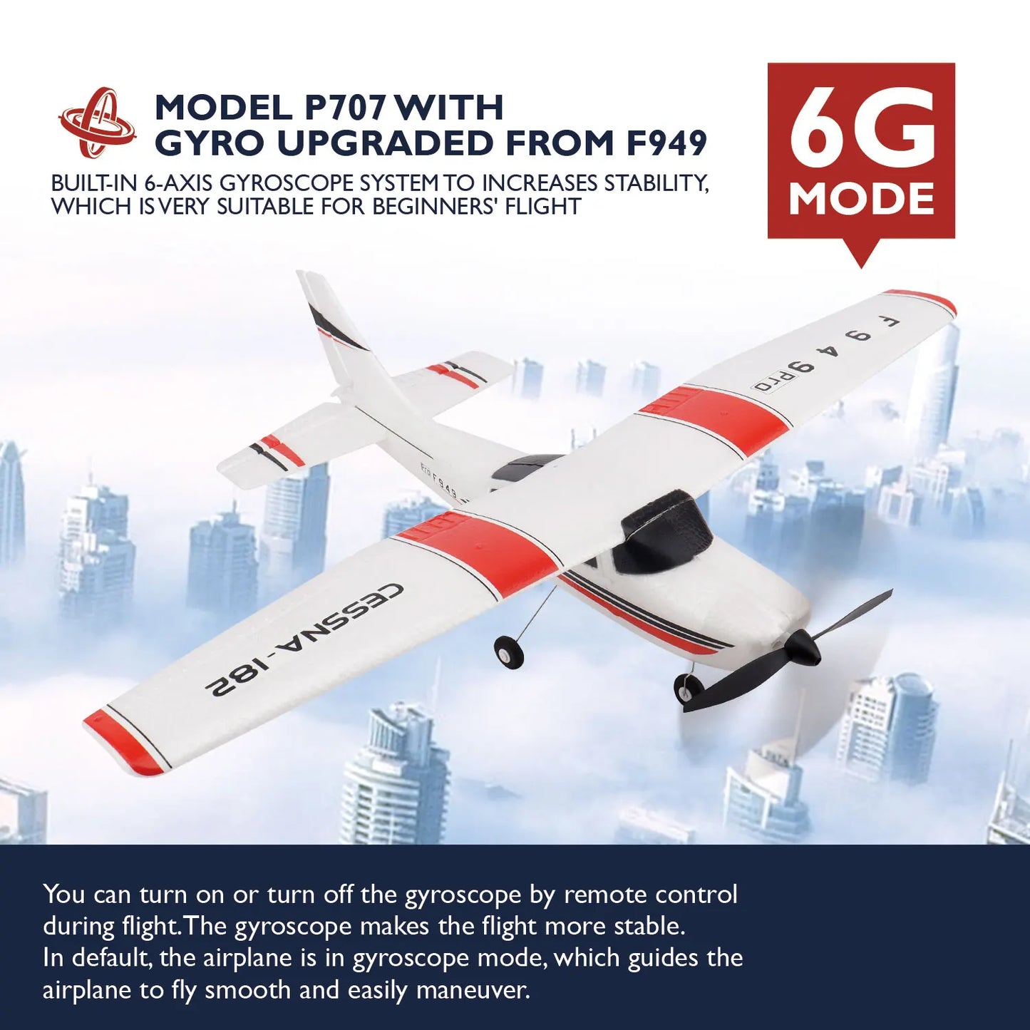 Wltoys F949 2.4G 3D6G 3Ch RC Airplane Fixed Wing Plane Outdoor Toy Drone RTF Upgrade Version With Digital Servo And Gyroscope