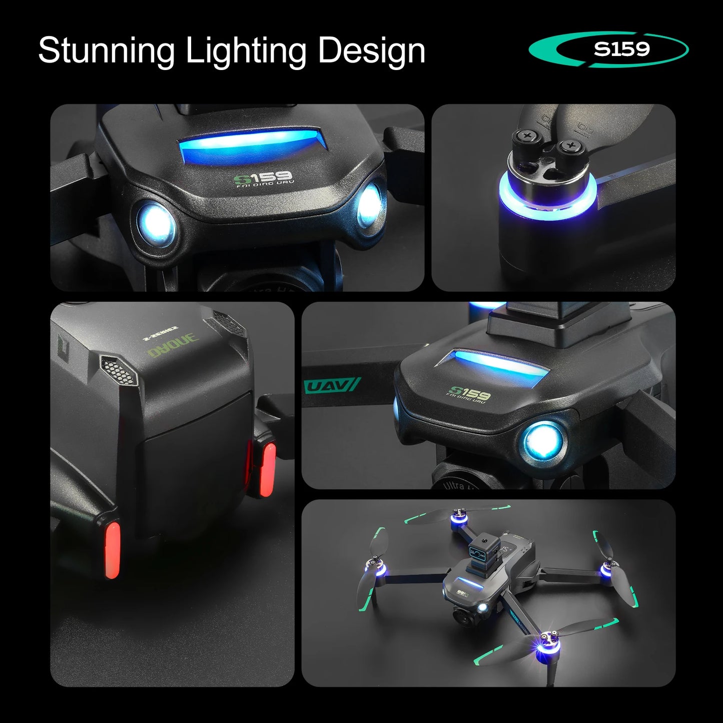2025 Long Endurance GPS Drone with Dual Cameras 5.9 Inch LCD Remote Controller and Brushless Motor