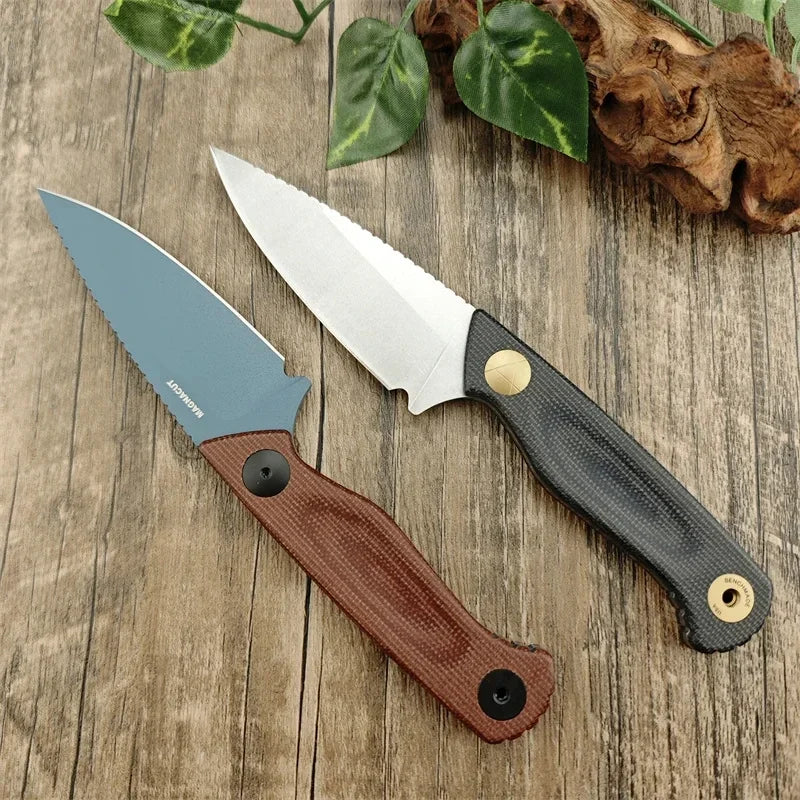 Straight BM 203BT Tactical Knife D2 Blade Linen Handle Portable Outdoor Camping Knife Gifts for Men