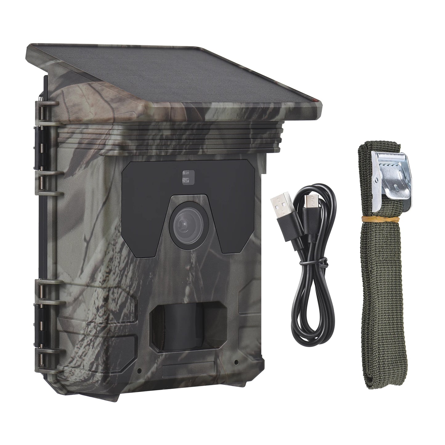 Solar Powered Night Vision Trail Camera 50MP 4K Hunting Camera 0.3s Trigger Time Wildlife Monitoring
