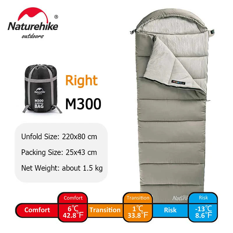 Naturehike M180 Lightweight Sleeping Bag M300 Double Camping Sleeping Bag M400 Machine Washable Winter Sleeping Bag