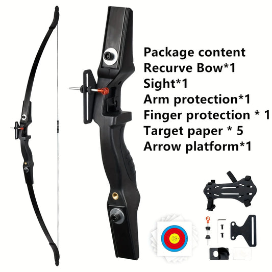30 Pounds Recurve Bow Archery Set for Adults Right Hand Bow Suitable for Beginners Teenagers Outdoor Hunting and Target Practice