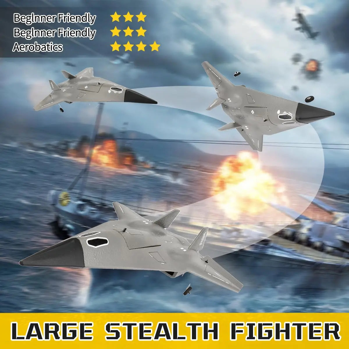 SR72 RC Plane 2.4G 4CH Remote Control Airplane Future Fighter Jet Dual Powerful Motors RC Drone Aircraft Toys for Kids and Adults