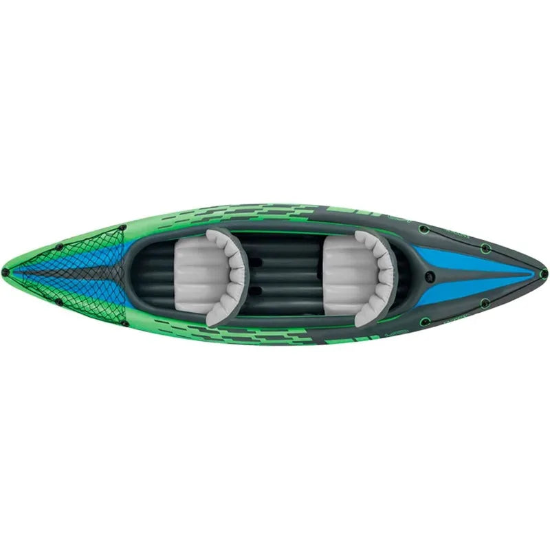 Intex Challenger Inflatable Kayak Series with Deluxe 86 Inch Paddles and High Output Pump Super Strong PVC