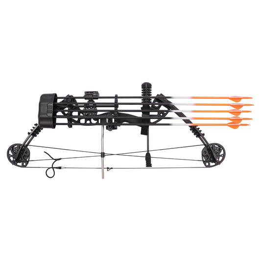 Durable Compound Bow Set 30-60 Lbs Adjustable Draw 5-Pin Sight 12 Arrows Target Paper for Hunting and Practice