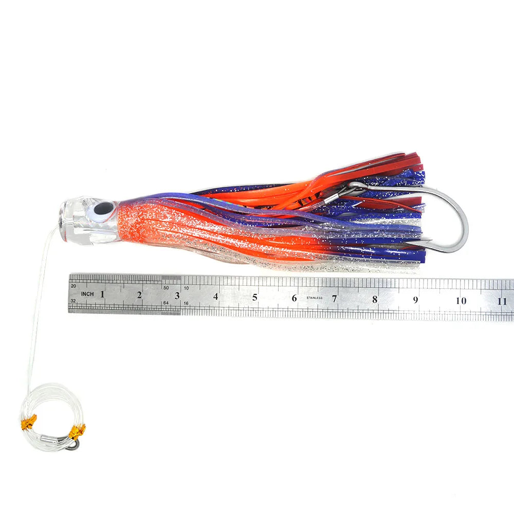 Kmucutie Fully Rigged Marlin Lures 6pcs/pack 6.5inch/9inch Tuna Kingfish Big Game Trolling Fishing Lures