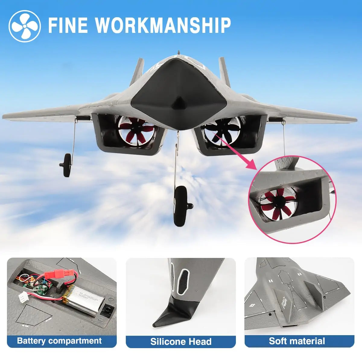 SR72 RC Plane 2.4G 4CH Remote Control Airplane Future Fighter Jet Dual Powerful Motors RC Drone Aircraft Toys for Kids and Adults