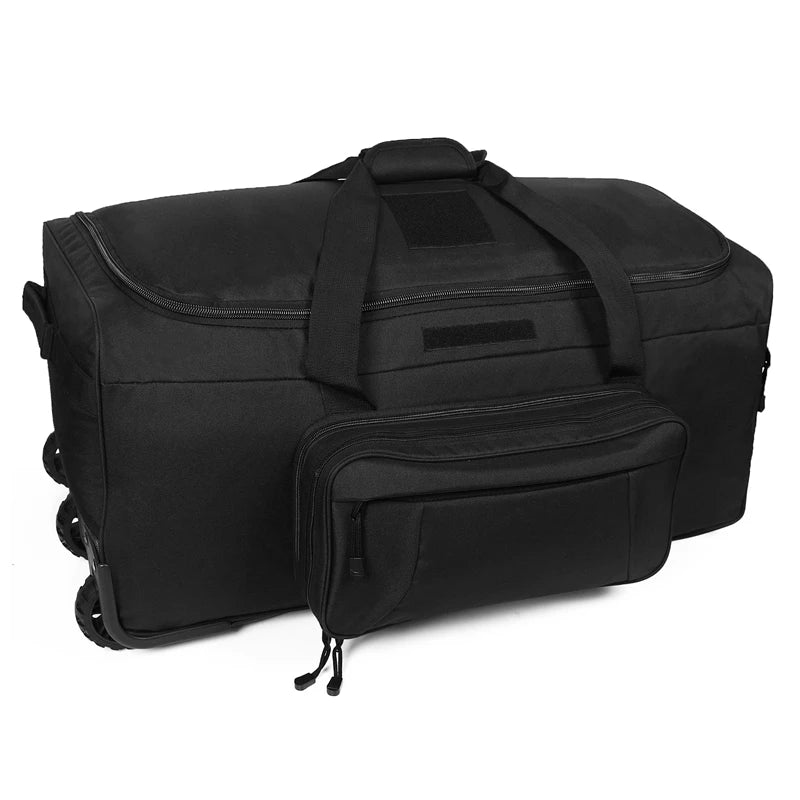 Large Capacity Military Tactical Travel Bag Wheeled Deployment Trolley Duffel Bag Heavy Duty Camping Hiking Running Trekking