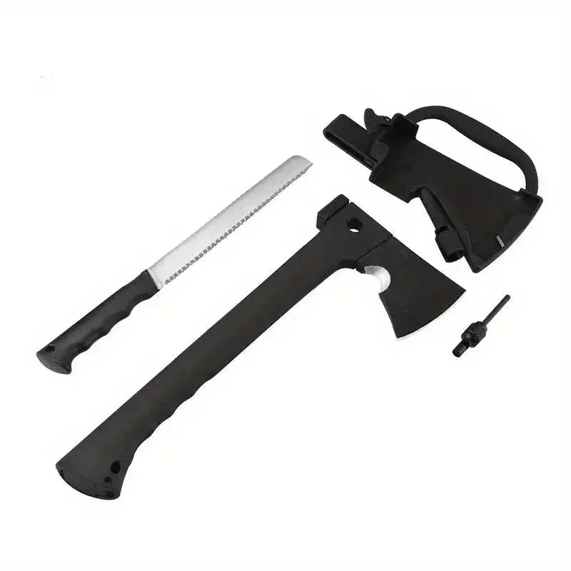 Camping Hand Axe and Survival Gear Lightweight Hatchet with Nested Serrated Wood Saw Knife and Magnesium Fire Starter Tool
