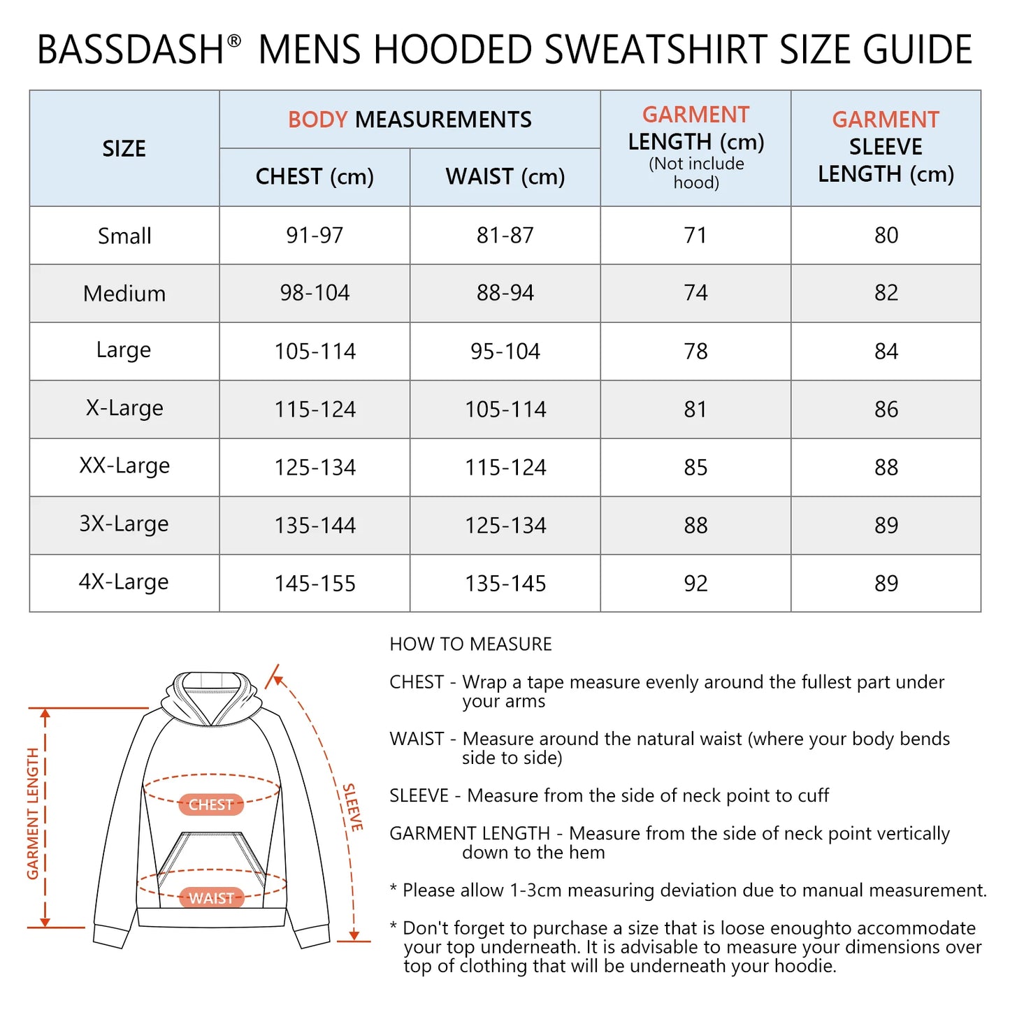 BASSDASH Men’s Fleece Lined Fishing Hoodie Water Resistant Performance Pullover Sweatshirt Stretchy Hunting Workout Sweatshirt