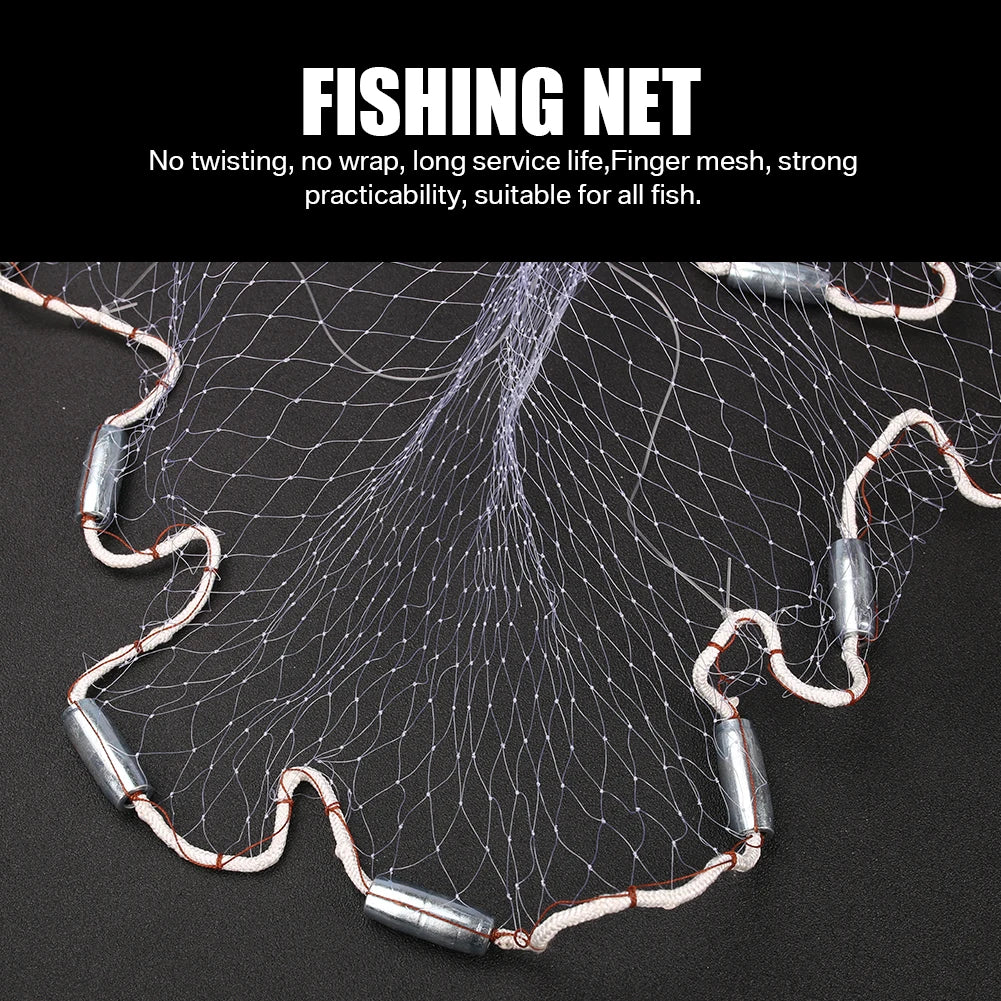 Cast Net 4ft to 8ft Radius Bait Net for Fishing Small Mesh Premium Fishing Nets for Saltwater with Aluminum Sinker
