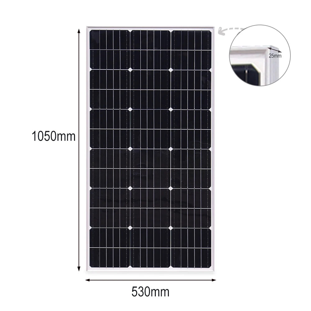1000W Solar Panel 18V Monocrystalline Silicon Waterproof 100W 200W 300W 400W Solar Charging for 12V Camping Home RV