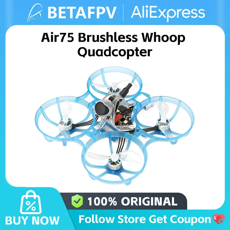 Betafpv Air75 Brushless Whoop Quadcopter Elrs 2.4G 5in1 Lava 1S 450mAh 75C Battery 0802se 23000kv Motor
