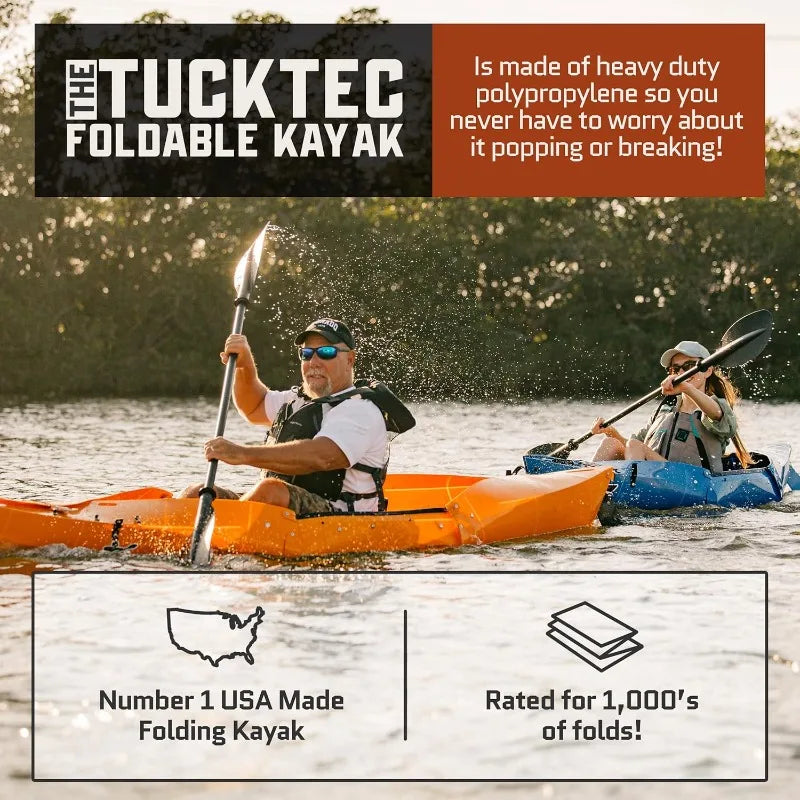 Tucktec 10 Foot Pro Foldable Kayak Full Size Folding Kayak Portable Kayak for Adults Made in USA