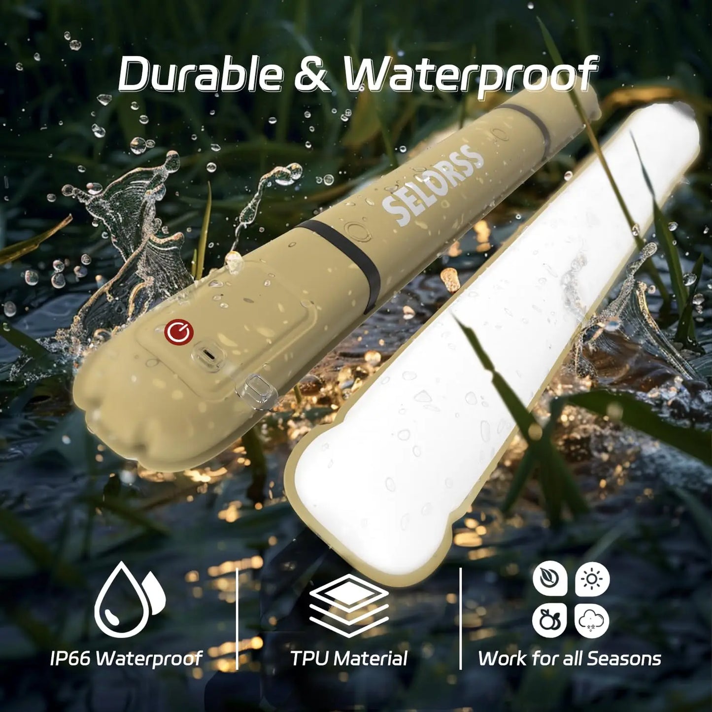 Selorss Rechargeable Portable Camping Strong Light Waterproof 2000 mAh Tent Lamp Spotlight Outdoor Work Repair Lighting