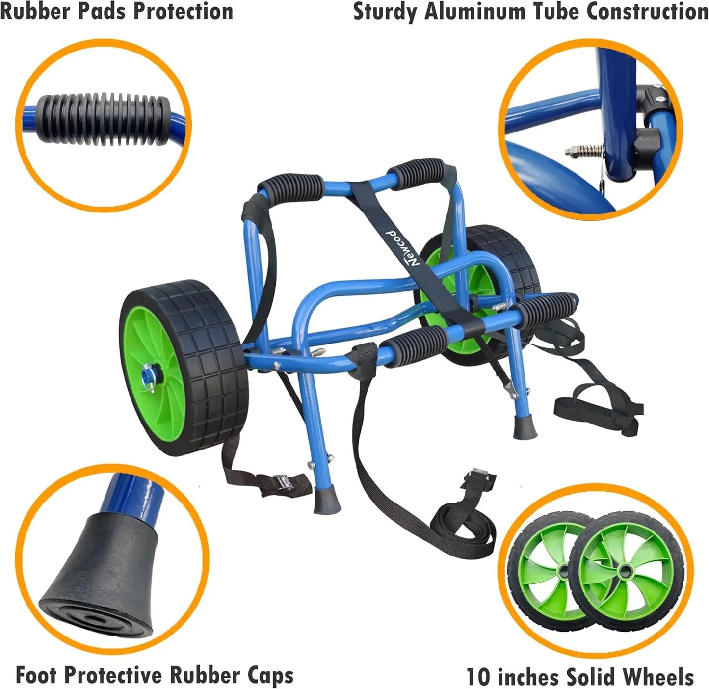 Kayak Cart Dolly for Carrying Kayaks Canoes SUP Paddle Boards Easy Assembly
