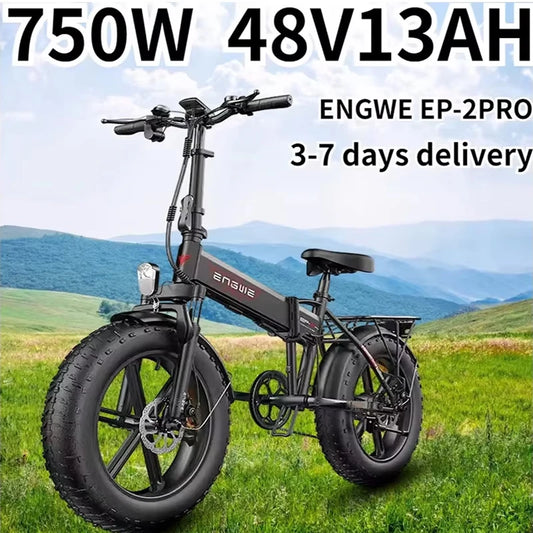 Engwe EP-2PRO E-Bike Folding 750W Motor 48V 13AH Lithium Battery Mountain Snow Electric Bicycle 20x4.0 Fat Tire Electric Bike