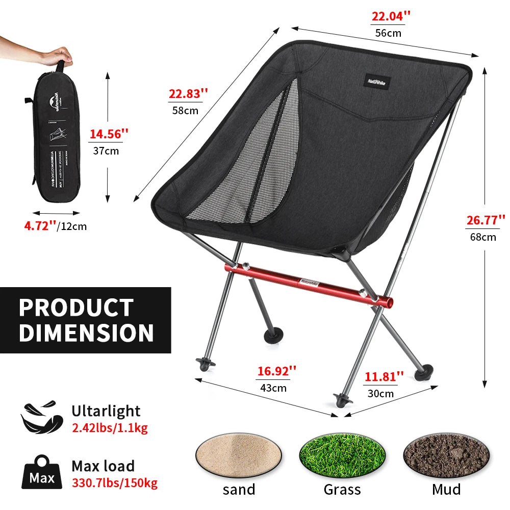 Naturehike Ultralight Folding Camping Chair YL05 YL06 Outdoor Picnic Beach Fishing Chair